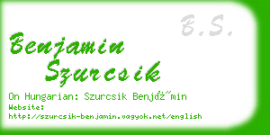 benjamin szurcsik business card